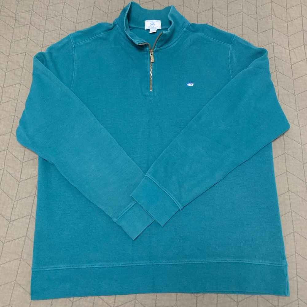 Southern tide teal 1/4 zip pull over